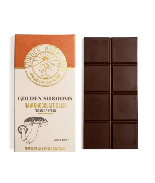 Golden Shrooms Schokolade Essbar