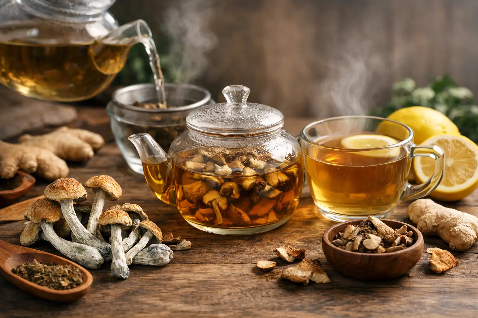 Zauberpilze mit Tee zubereiten leicht gemacht